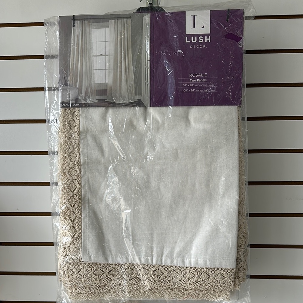 Lush Decor Rosalie Cream Lace Window Panels